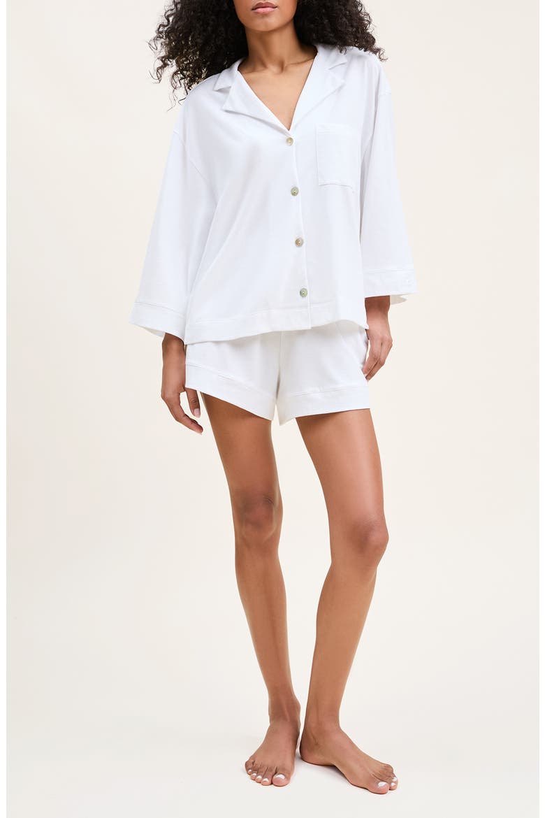 Olivia Pima Cotton Short Pajamas, Main, color, WHITE