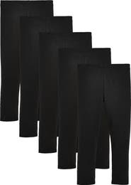 NEXT Kids' 5-Pack Stretch Cotton Leggings