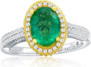SOUZANA by Suzy Levian 18K Gold Emerald & Diamond Ring
