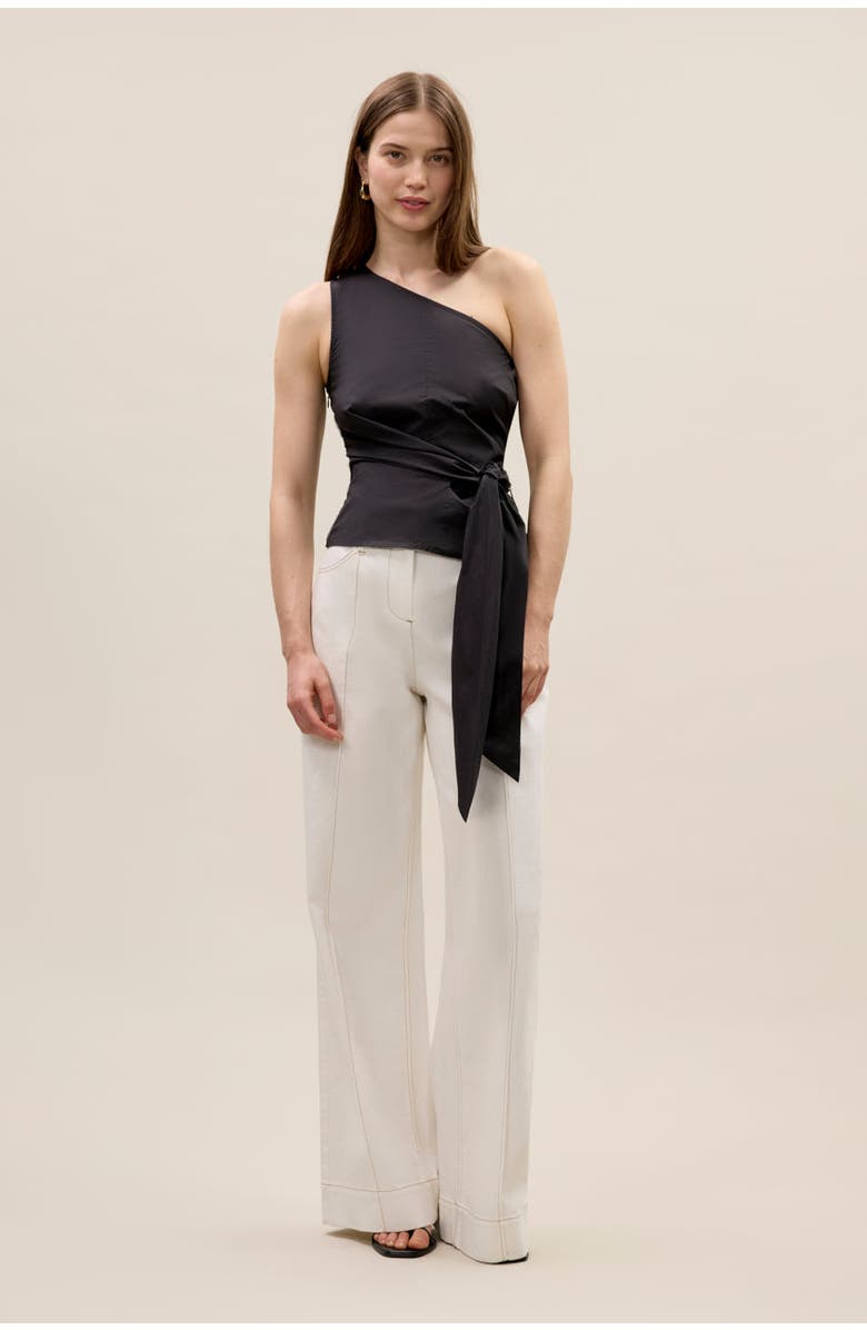 Rebecca Taylor Isla Poplin Top, Alternate, color, Black