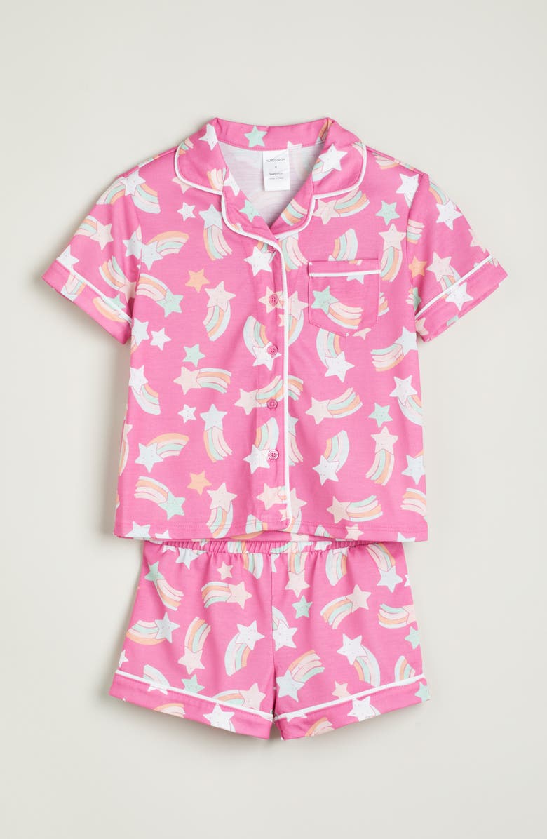 Nordstrom Kids' Print Two-Piece Short Pajamas, Main, color, Pink Starry Shine