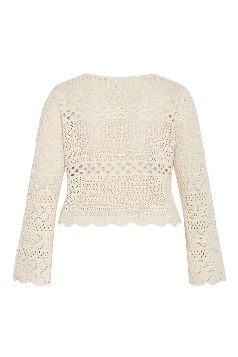 Tie Front Open Stitch Cardigan, Alternate, color, IVORY