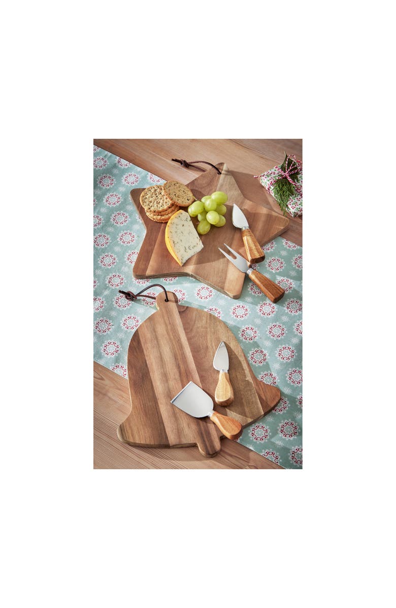 tag Star Board Cheese Utensil Set Natural Wood for Christmas, Alternate, color,