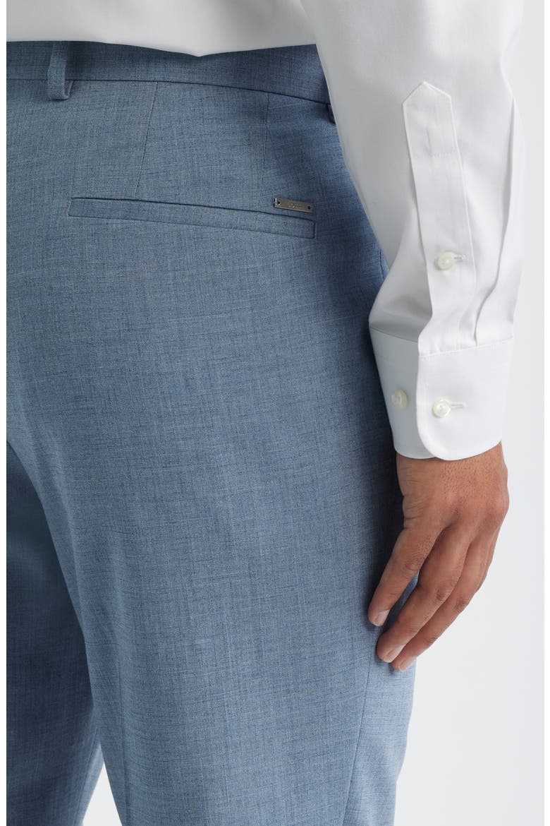Genius Slim Fit Flat Front Virgin Wool Blend Dress Pants, Alternate, color, OPEN BLUE
