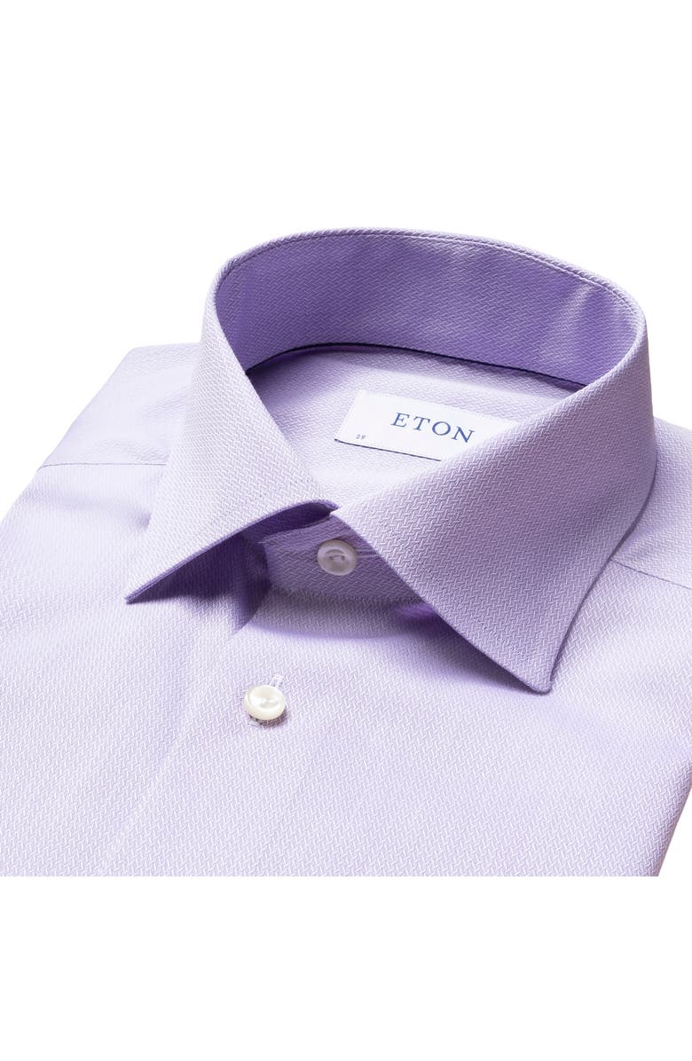 Eton Slim Fit Textured Solid Dress Shirt, Alternate, color,
