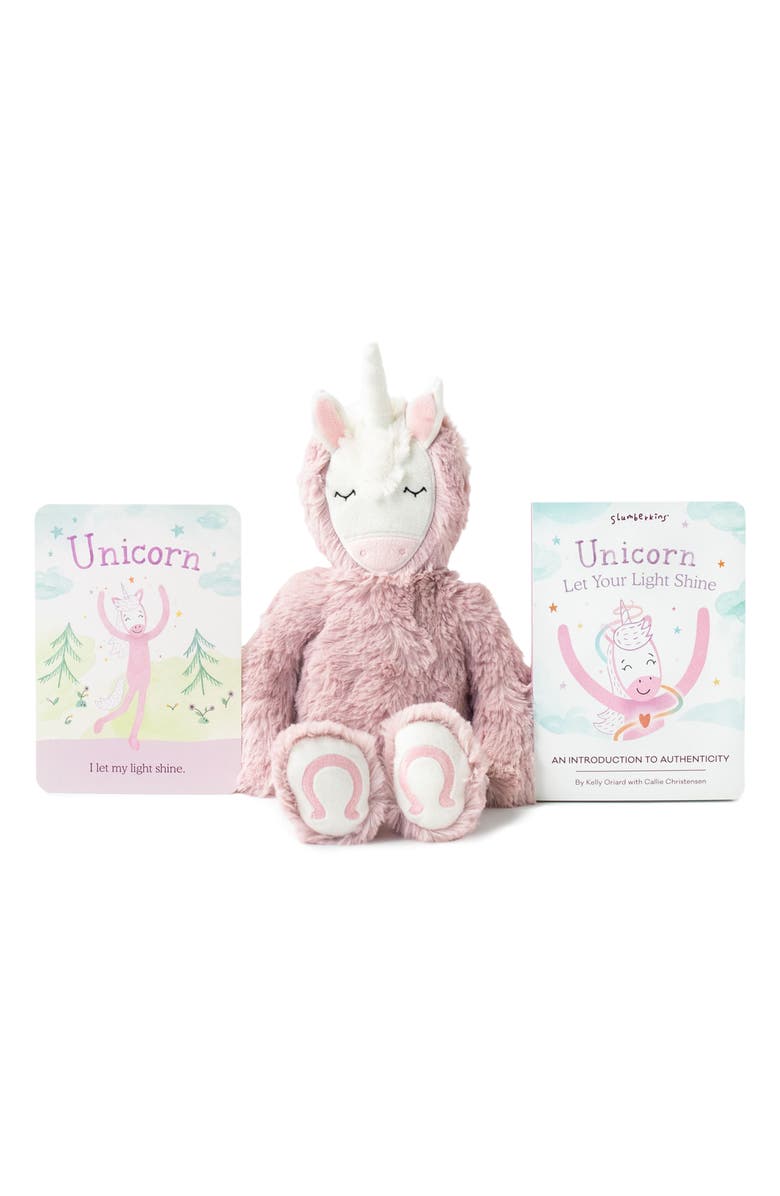 Slumberkins Unicorn Stuffed Animal & 'Unicorn' Board Book, Main, color, 