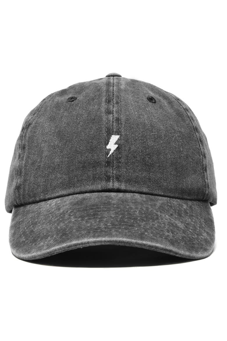 Lil Bolt Dad Cap, Main, color, Washed Black