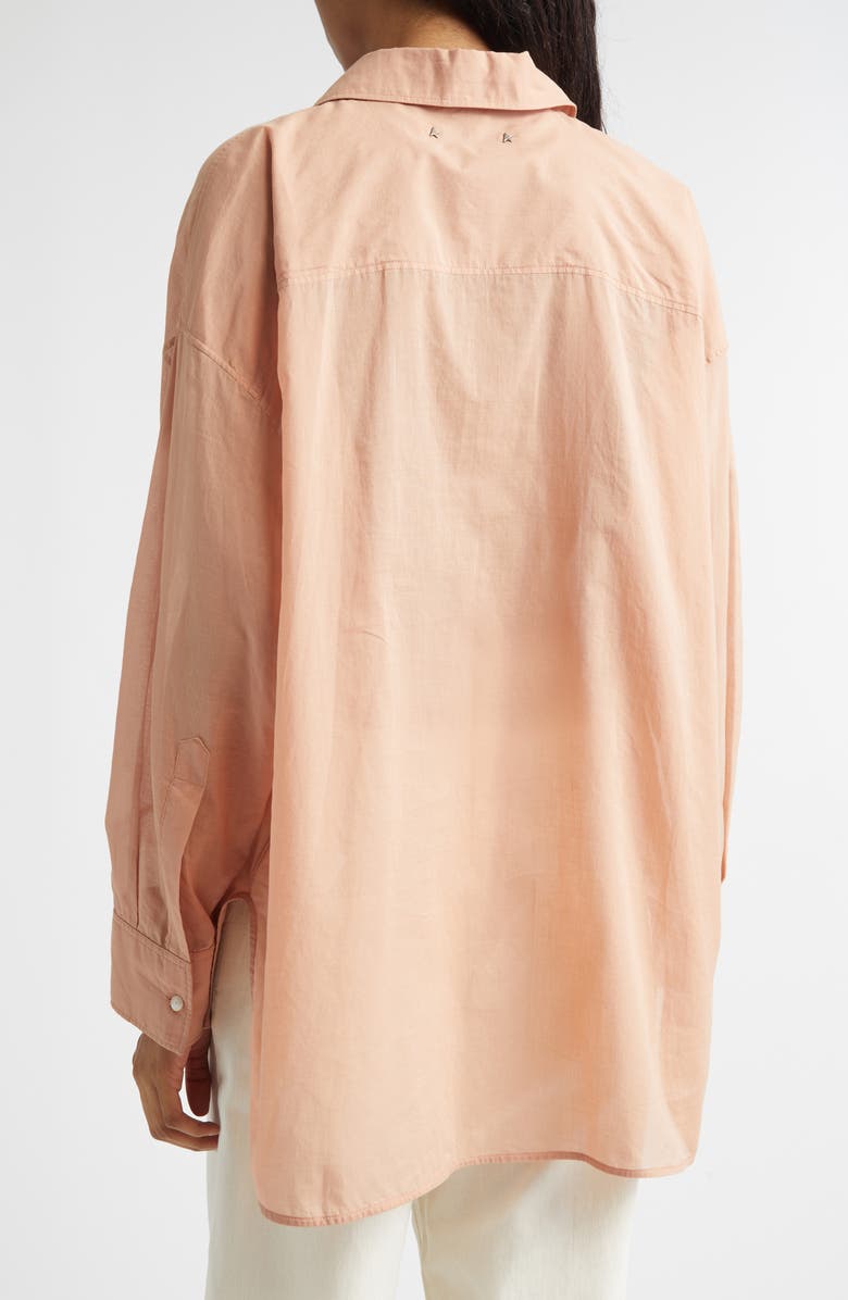 Golden Goose Journey Pleated Bib Oversize Button-Up Shirt, Alternate, color, Dusty Coral