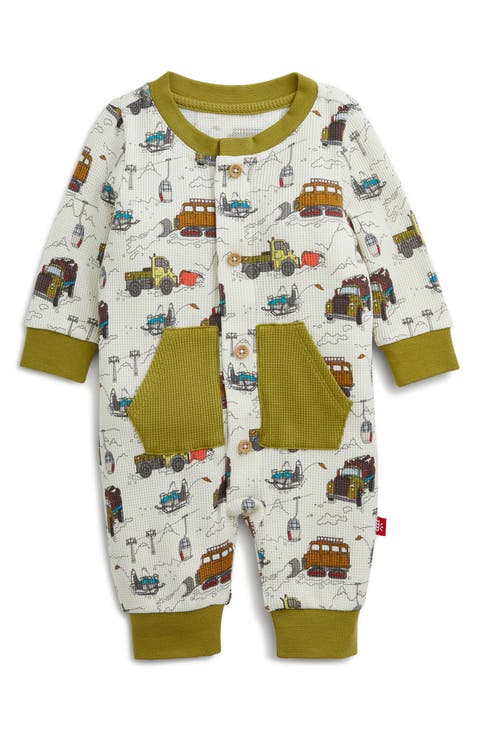 Trucks Magnetic Closure Waffle Romper