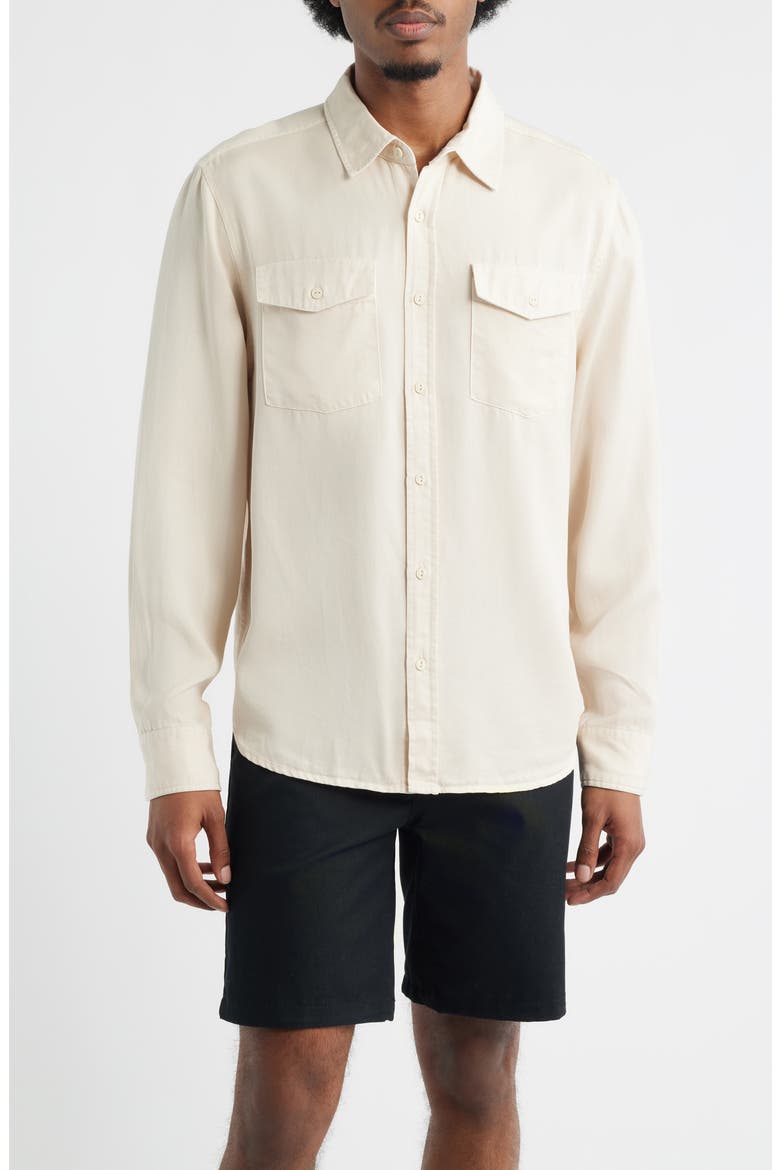 Cool Comfort Wayne Button-Up Shirt, Main, color, WHITECAP