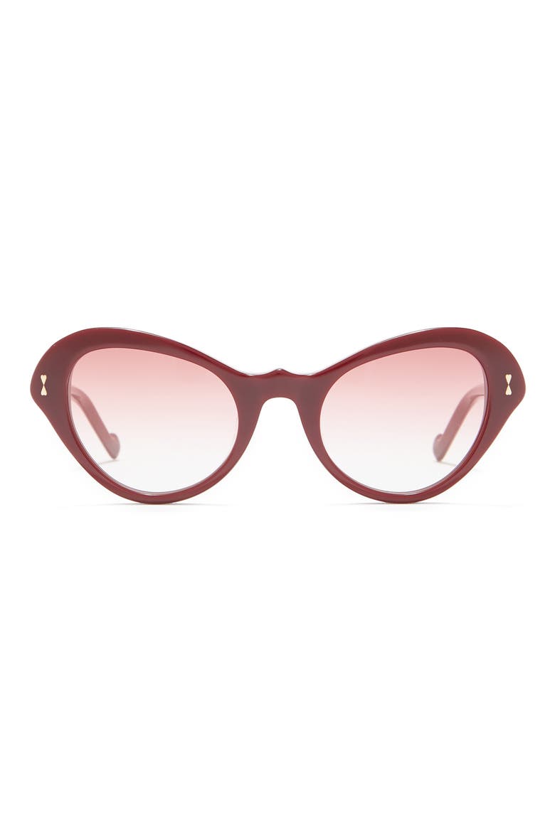 49mm Cat Eye Sunglasses, Main, color, BURGUNDY / BURGUNDY GRAD