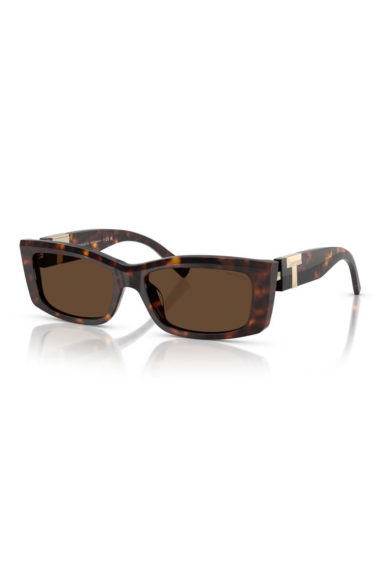 54mm Rectangular Sunglasses, Alternate, color, HAVANA / LIGHT BROWN