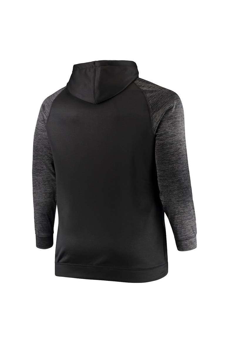 Men's Colosseum Black Penn State Nittany Lions Big & Tall Blackout Raglan Full-Zip Hoodie, Alternate, color, Black