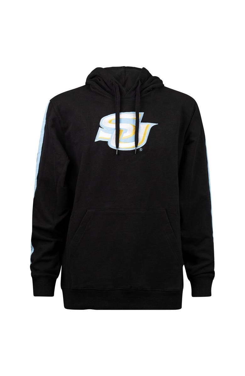 FISLL Men's FISLL Black Southern University Jaguars Oversized Stripes Pullover Hoodie, Alternate, color, 
