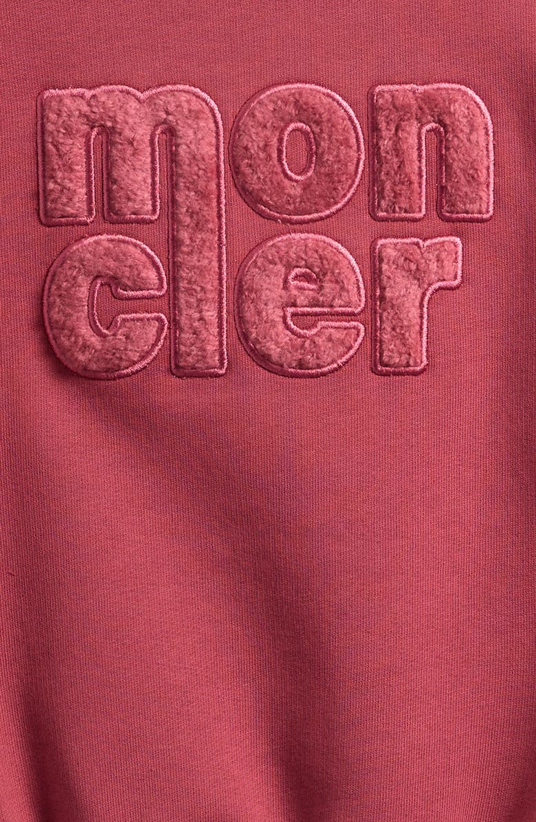Moncler Kids' Logo Patch Sweatshirt, Alternate, color, Dark Pink