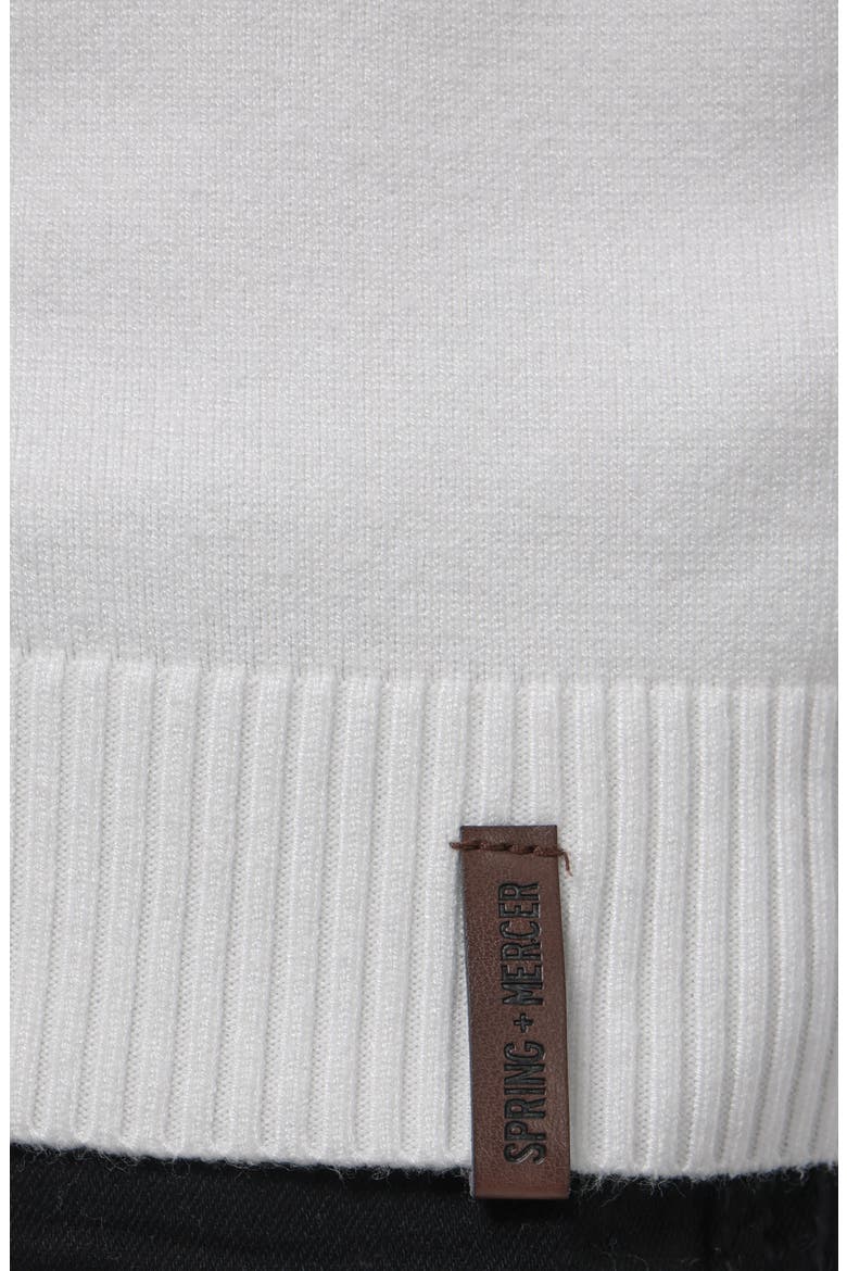 Mock Neck Full Zip Sweater, Alternate, color, OFF WHITE