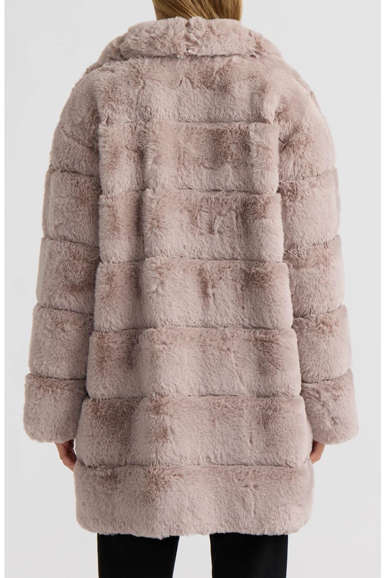 Wide Stripe Faux Fur Coat, Alternate, color, ASH GRAY