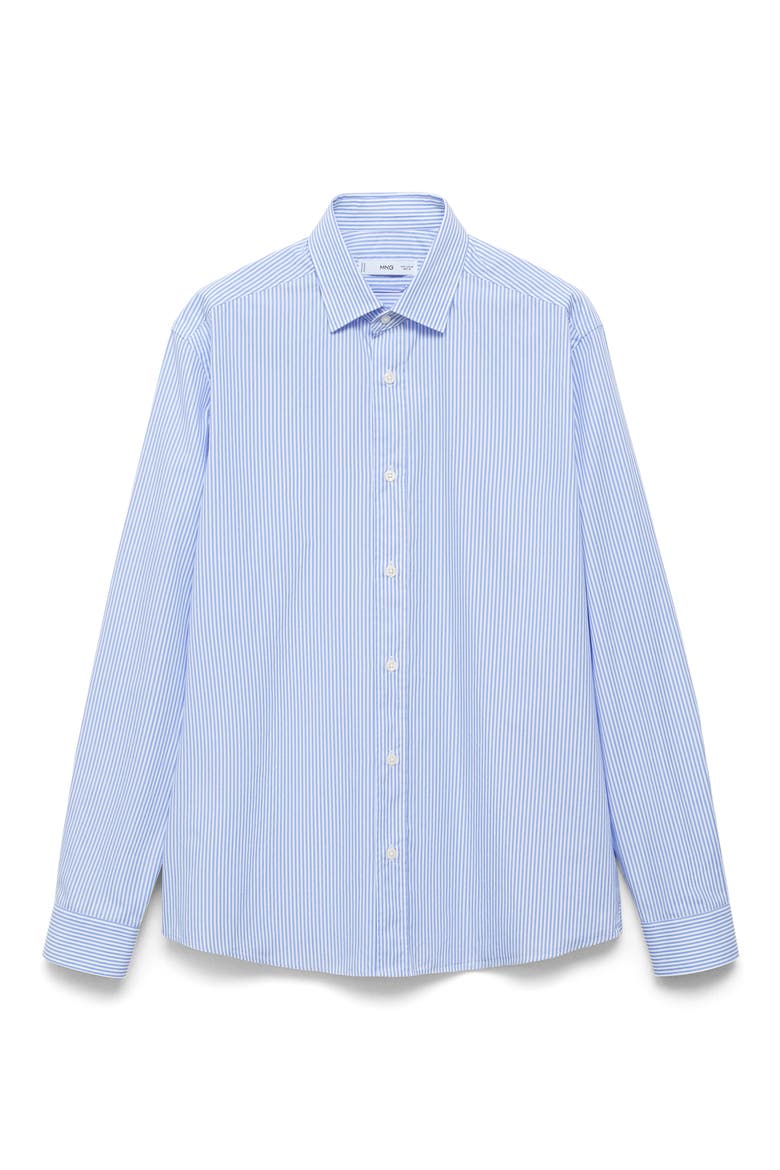 Regular Fit Stripe Cotton Button-Up Shirt, Alternate, color, SKY BLUE