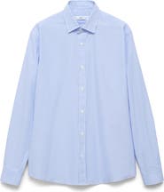 MANGO Regular Fit Stripe Cotton Button-Up Shirt