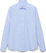 MANGO Regular Fit Stripe Cotton Button-Up Shirt