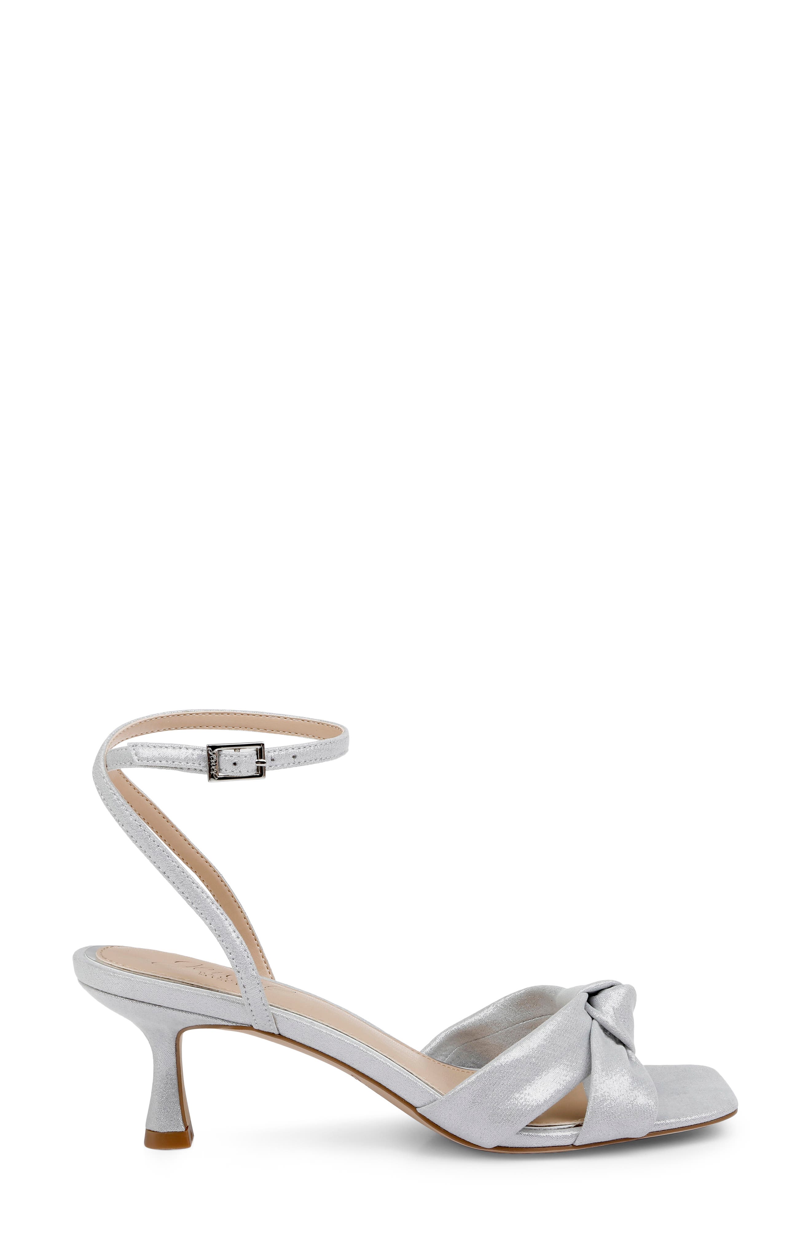 Jewel Badgley Mischka Valarie Ankle Strap Sandal, Alternate, color, Silver