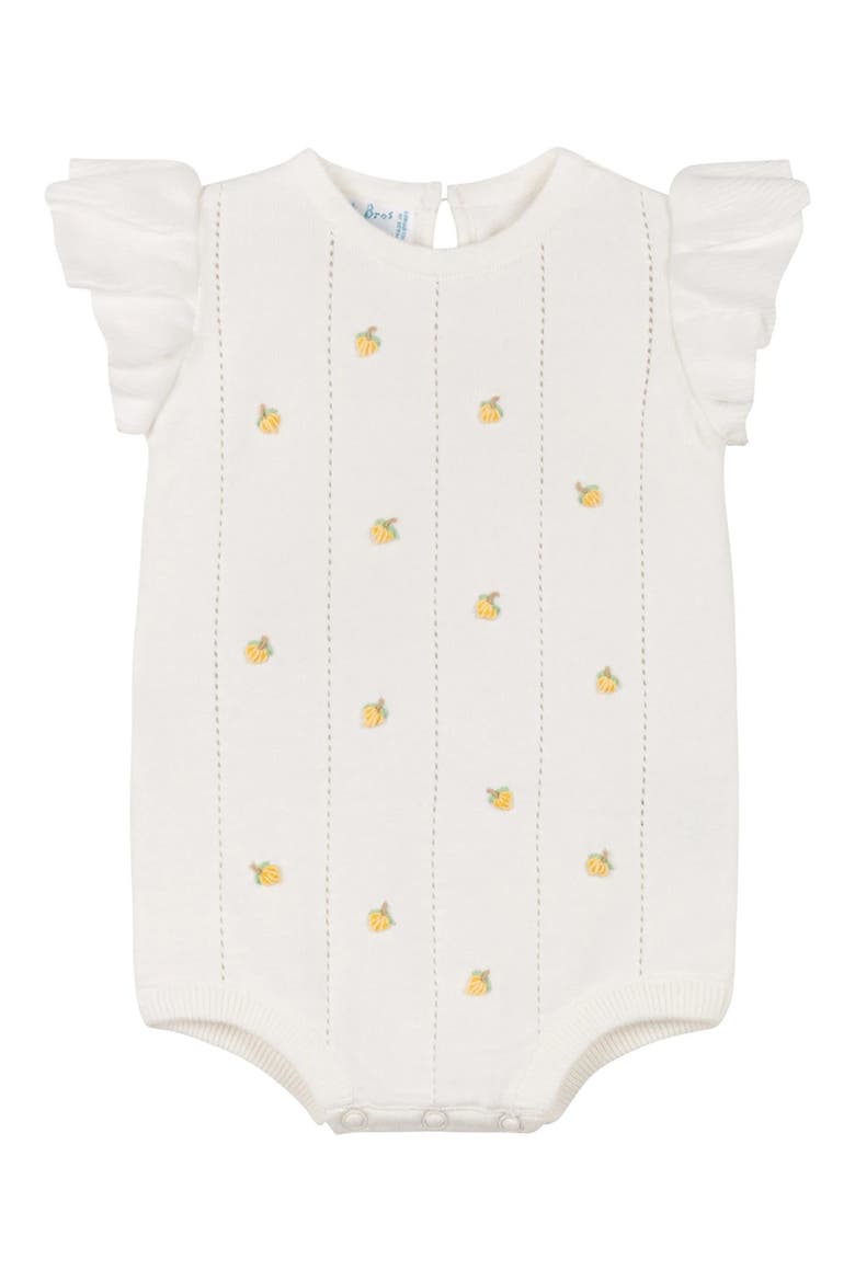 Lemon Cotton Pointelle Romper, Main, color, IVORY