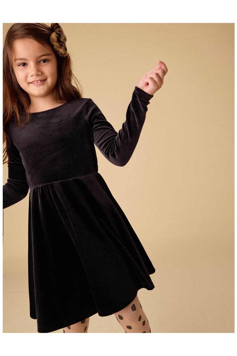 Velour Ballet Dress, Alternate, color, Jet Black