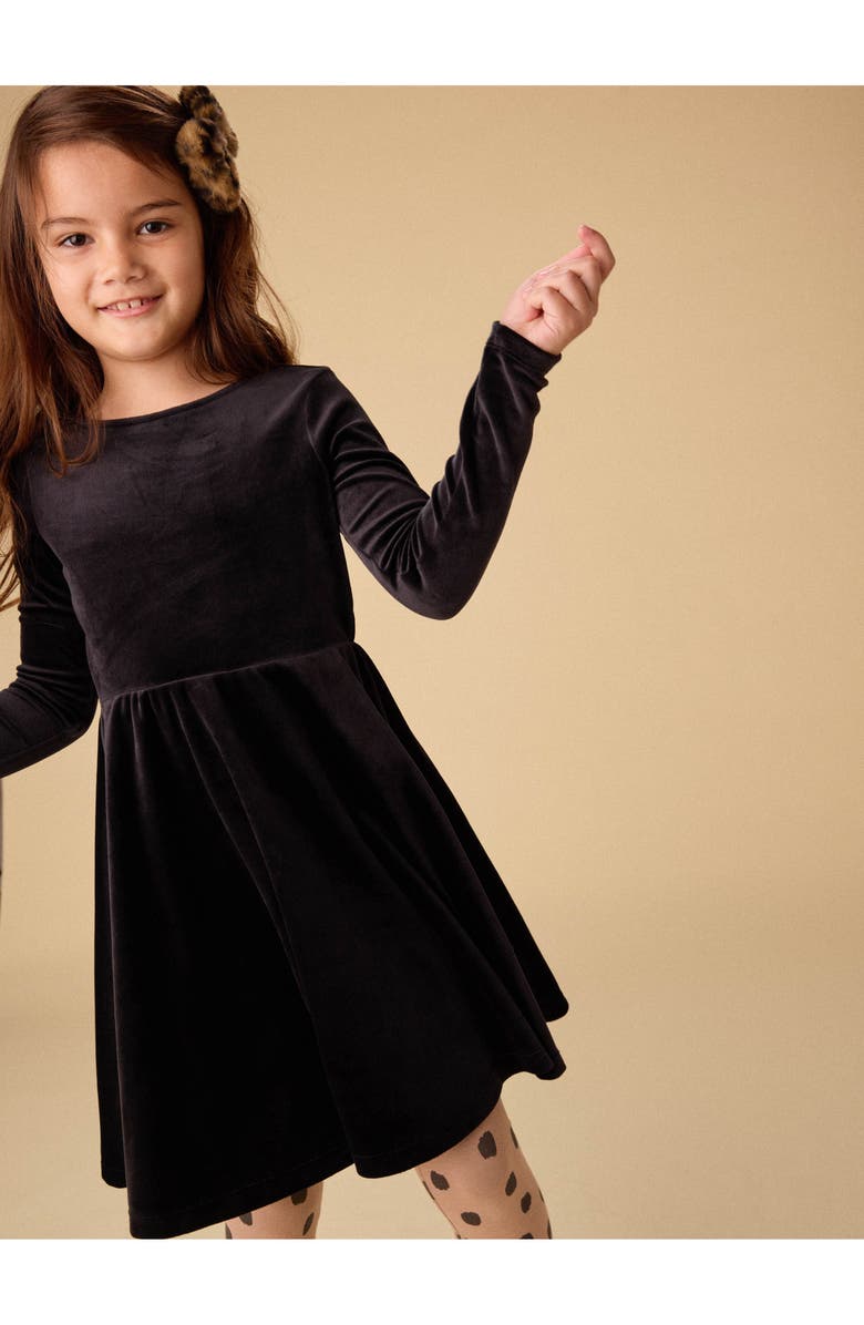 Tea Collection Velour Ballet Dress, Alternate, color, Jet Black