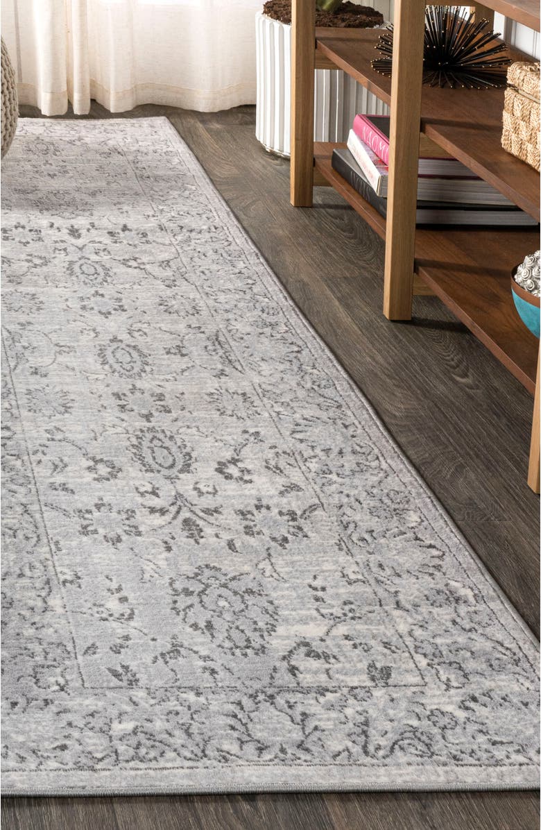 JONATHAN Y Lotus Modern Persian Floral Area Rug, Alternate, color, Gray