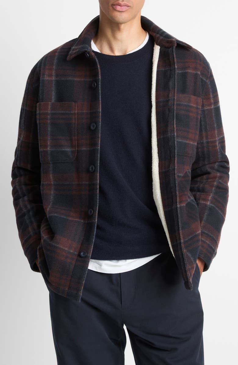 Vince Plaid Shirt Jacket, Main, color, Coastal Combo