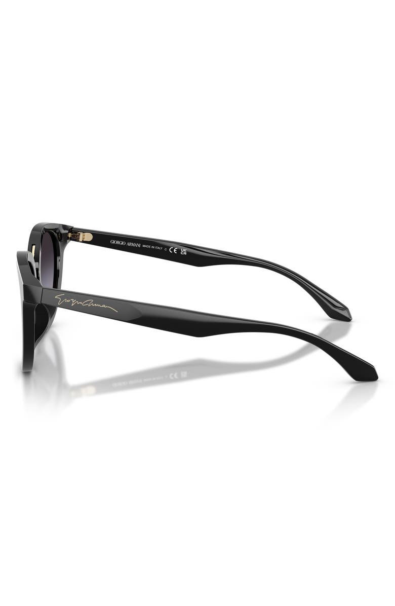 ARMANI 49mm Round Sunglasses, Alternate, color, Black / Grey Gradient