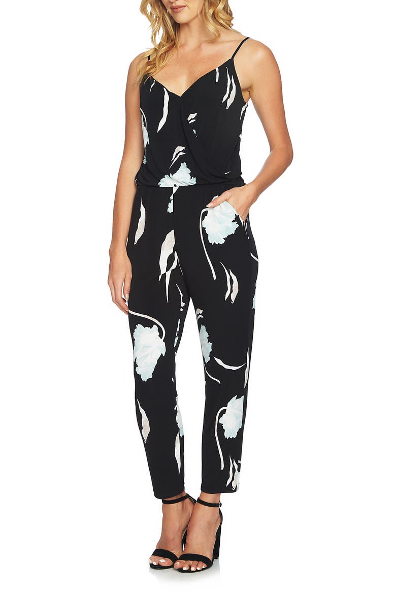 Floral Ankle Jumpsuit, Main, color, MINT LEAF