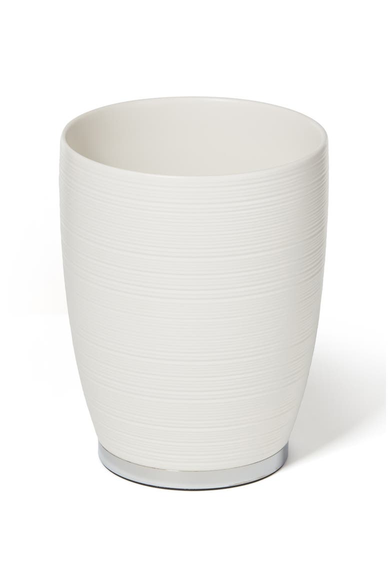 Dubai Ceramic Wastebasket, Main, color, WHITE