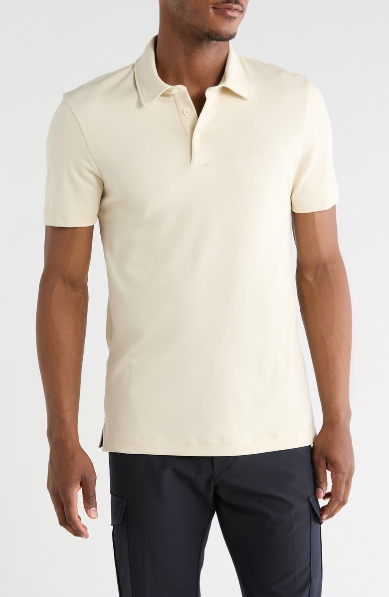BOSS Palosh Short Sleeve Polo, Main, color, Beige