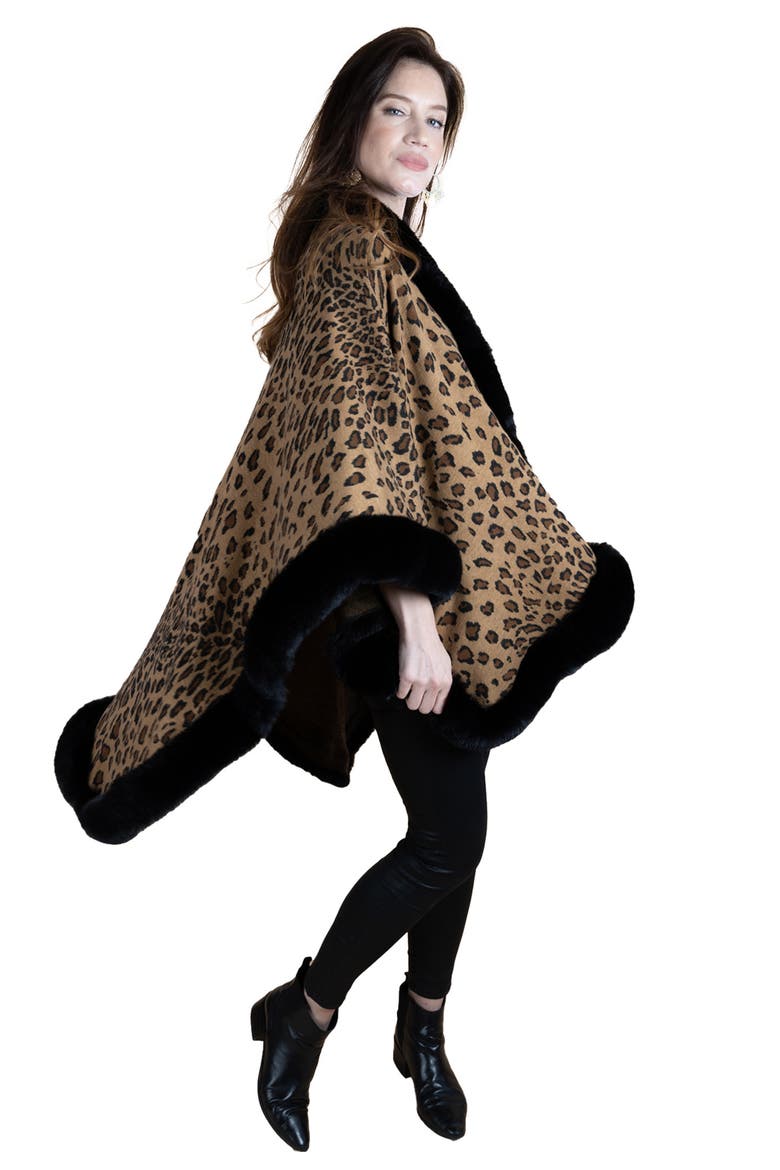 Faux Fur Cheetah Topper, Alternate, color, BLACK