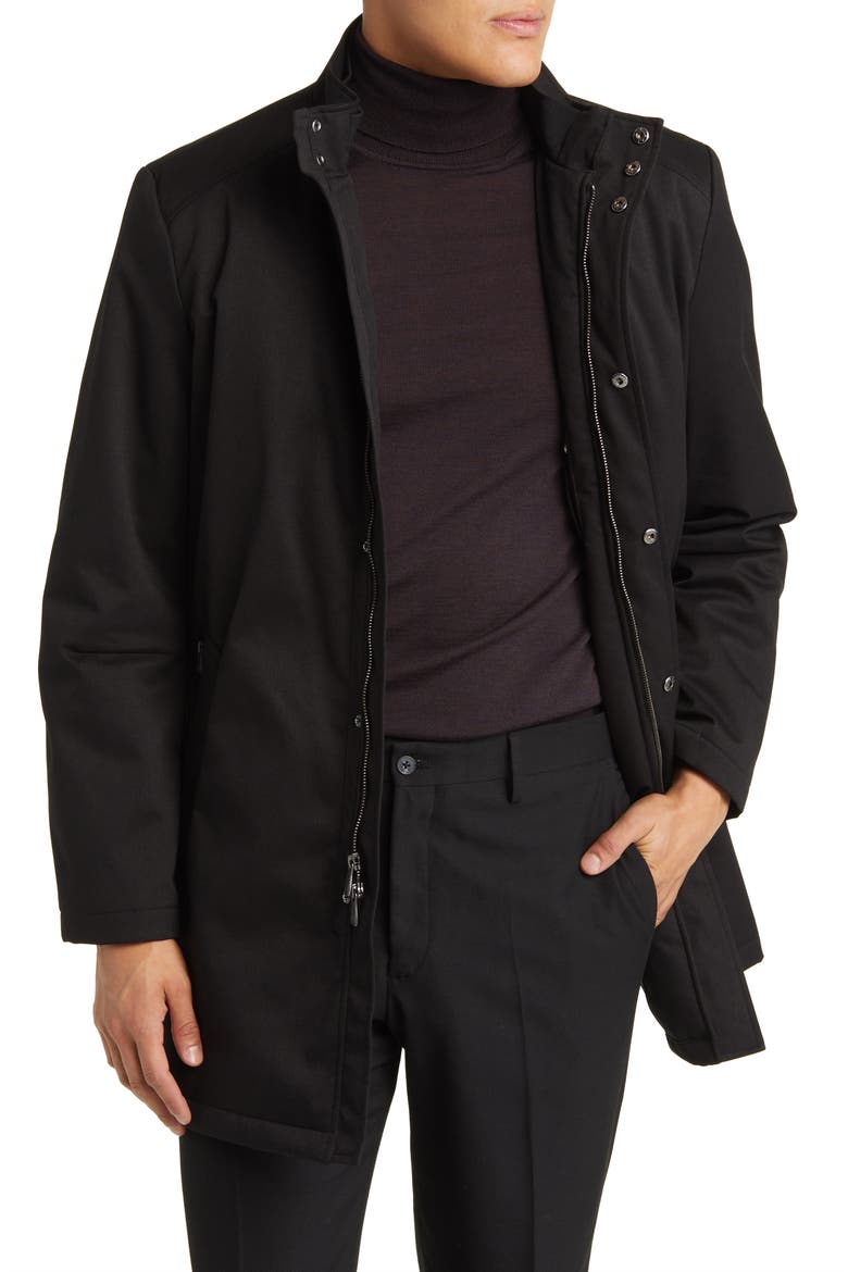 Bryce Technical All Weather Water Resistant Coat, Main, color, BLACK