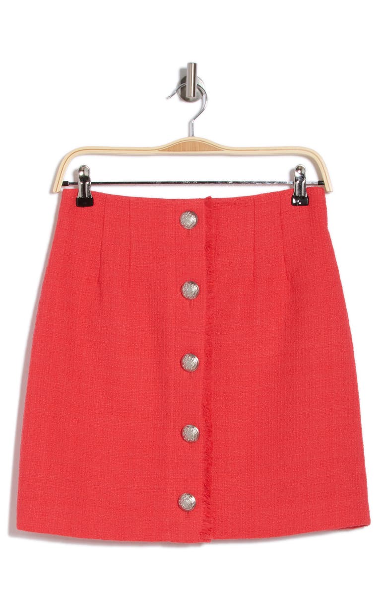 Veronica Beard Melia Tweed Miniskirt, Alternate, color, Watermelon