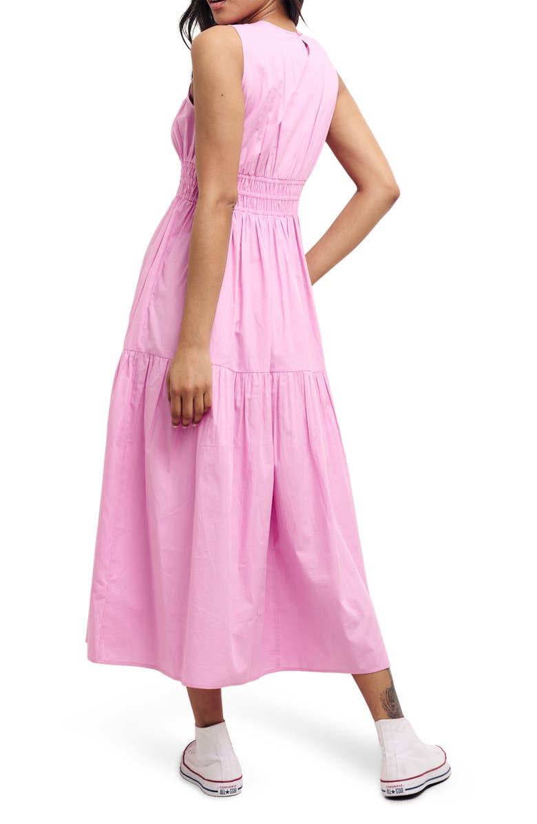 Nobody's Child Elora Shirred Organic Cotton Dress, Alternate, color, Pink