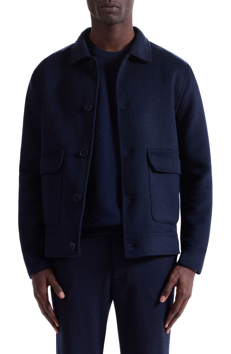 Bugatchi Felted Wool Blend Jacket, Main, color, Navy