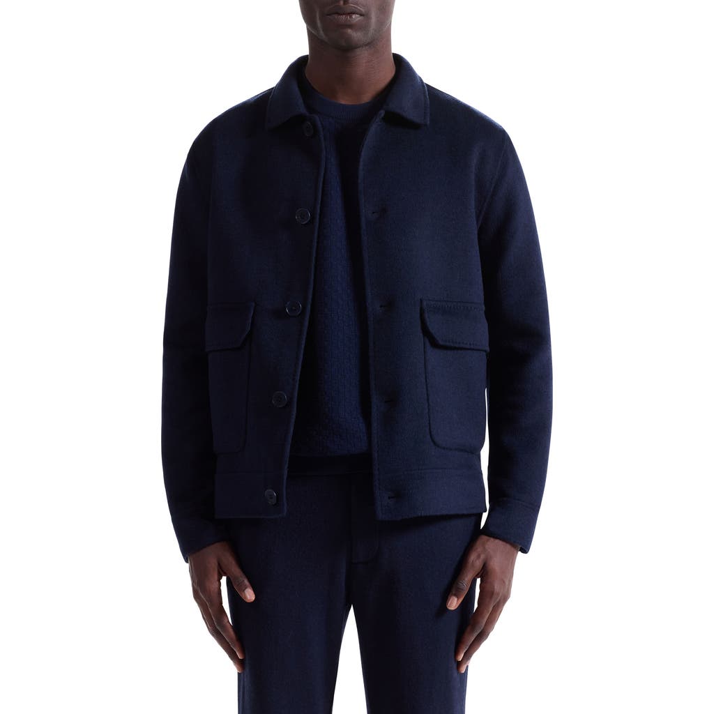 Bugatchi Felted Wool Blend Jacket In Blue