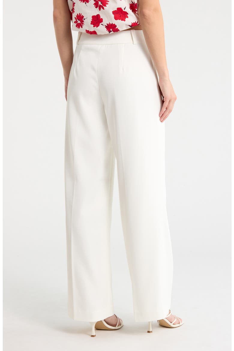 The Oakley Belt Detail High Waist Wide Leg Twill Pants, Alternate, color, SKY WHITE