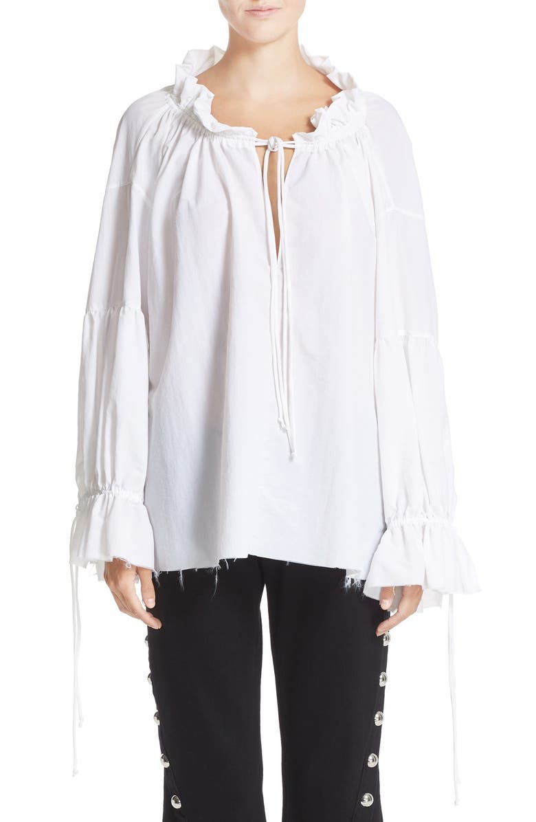 Marques’Almeida Marques'Almeida Gathered Pirate Top, Main, color, 