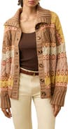 Faherty Highland Fair Isle Merino Wool Blend Cardigan