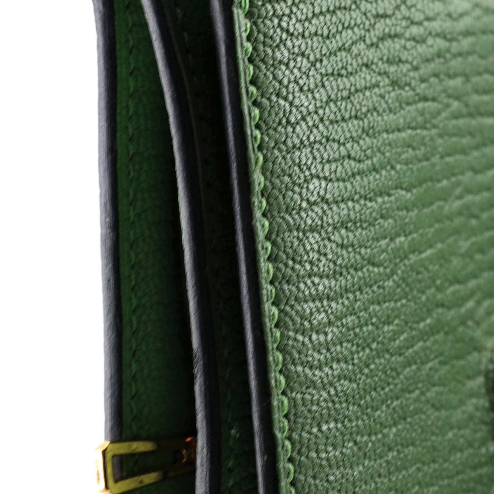 Pre-Owned Hermes Trifold Bearn Wallet Chevre Mysore Compact, Alternate, color, Vert Criquet