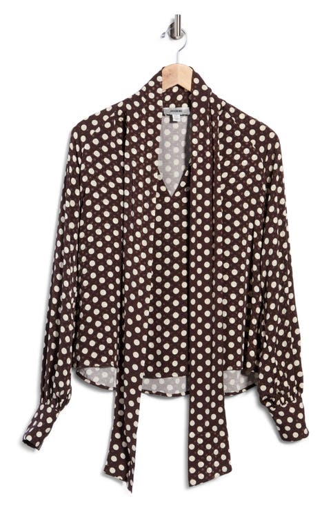 Polka Dot Bow Neck Top