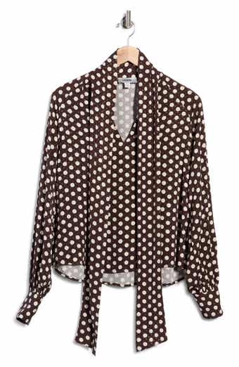 Polka Dot Bow Neck Top