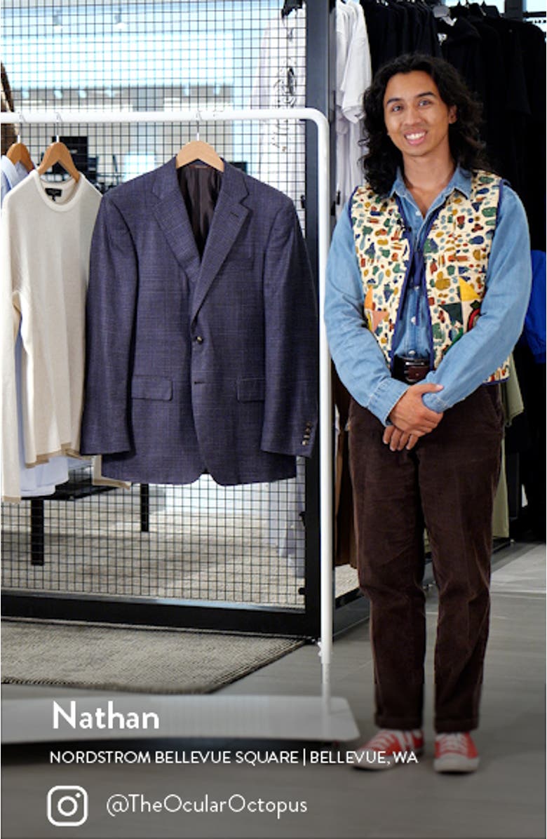 Siena Regular Fit Check Silk & Cashmere Sport Coat, sales video thumbnail