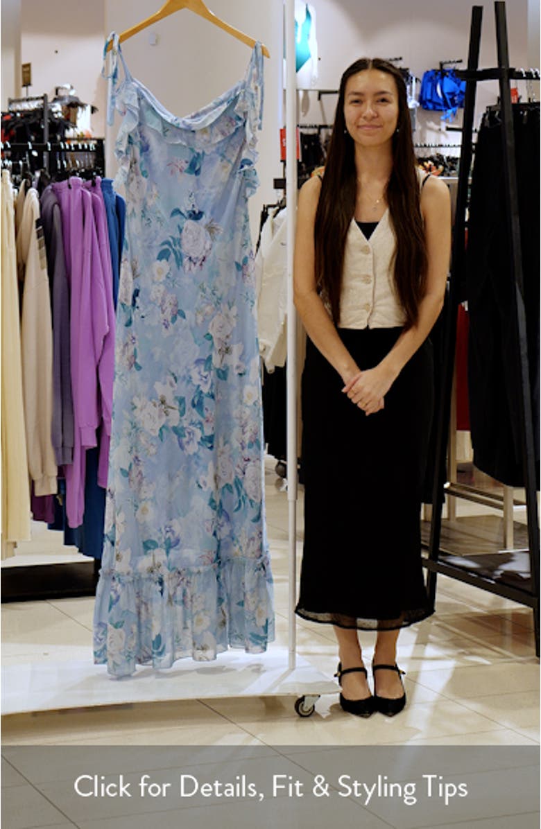 Malenna Floral Ruffle Chiffon Maxi Dress, sales video thumbnail