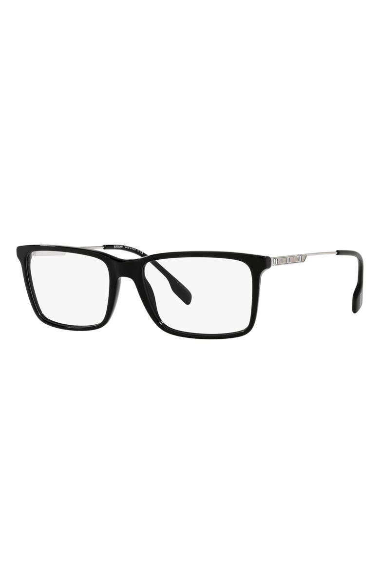 Burberry Harrington 57mm Rectangular Optical Glasses, Alternate, color, Black