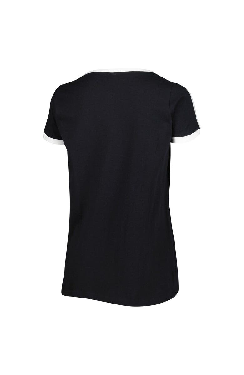 SOFT AS A GRAPE Women's Soft as a Grape Black Colorado Rockies Plus Size V-Neck T-Shirt, Alternate, color, 